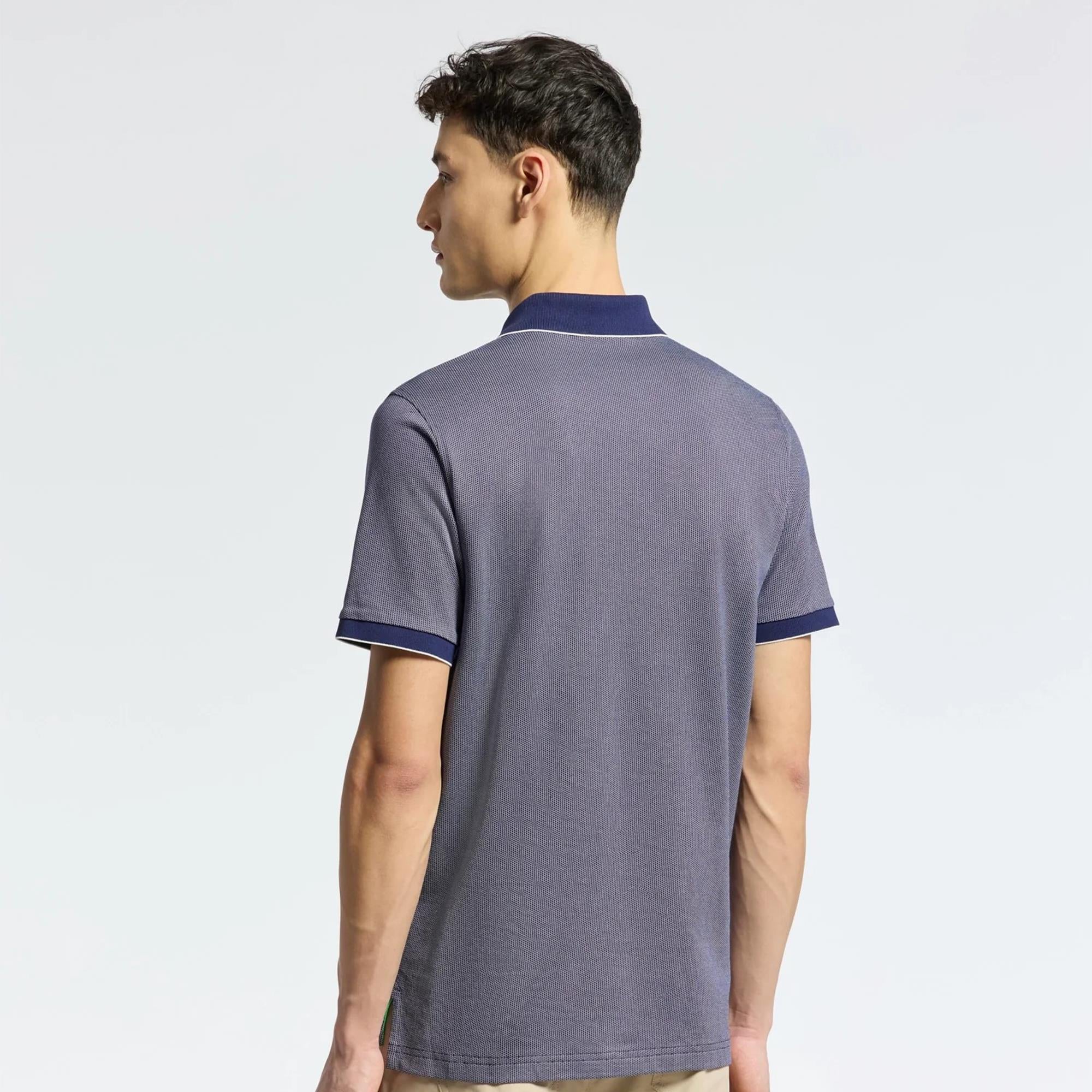 Psycho Bunny Mackay Jacquard Johnny Collar Polo Shirt Evening Blue